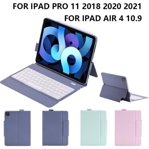 HTMOTXY Case For iPad Air 4 With Keyboard Bluetooth Liquid Silicone Soft Cover For iPad Pro11 2018 2020 2020 Cover With Pen Slot