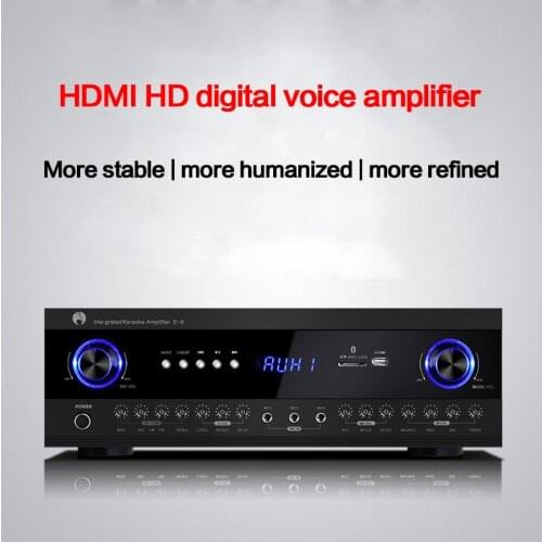 KYYSLB 120W*2 220V E-6 Household High Power Bluetooth Amplifier Professional Hifi Digital USB/SD Card Direct Reading Amplifier