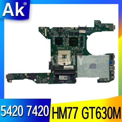 DA0R08MB6E2 Laptop motherboard For DELL Inspiron 14R 5420 7420 original mainboard HM77 GT630M