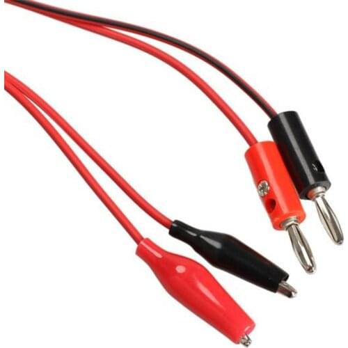 1 Pair Electrical Clamp Alligator Testing Cord Lead Clip to Banana Plug for Multimeter Cable Leads Probe Test Accessories