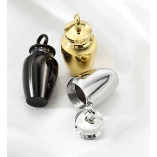 16x34MM blank stainless steel cremation bottle perfume holder ash wish vial pendant charm memorial gift name engraving 1190011