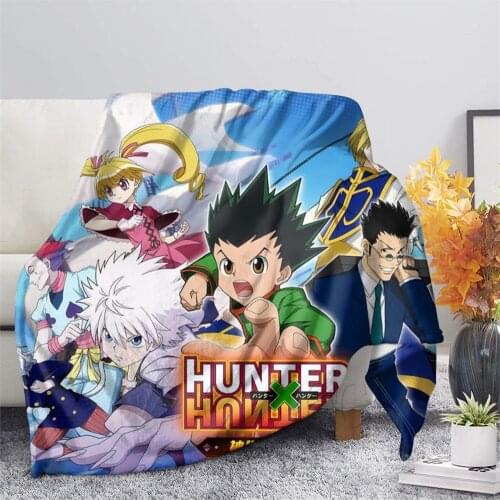 Flannel Blanket Hunter X Hunter Killua Zoldyck Comic Blanket Cushion Warm Throws on Sofa Bed Home Bedspread Travel Anime Blanket