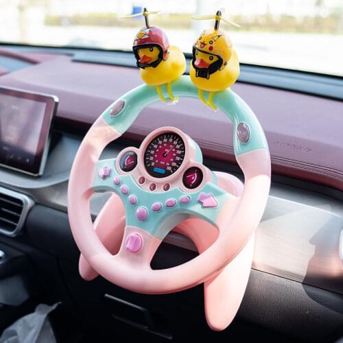 Cute Children Steering Wheel Toy with Light Simulation Driving Sound Music funny Educational Baby Electronic Travel kids toys