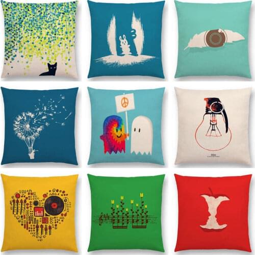 Interesting Cartoon Cute World Lovely Things Happy Days Warm Dream Funny Imagination Colorful Cushion Cover Sofa Pillow Case