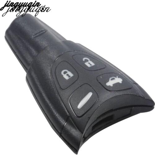 Jingyuqin 10pcs/lot 4 Buttons Car Key Case Shell Fob For SAAB 93 95 9-3 9-5 2009 4 Soft Button Keyless Remote Key Shell