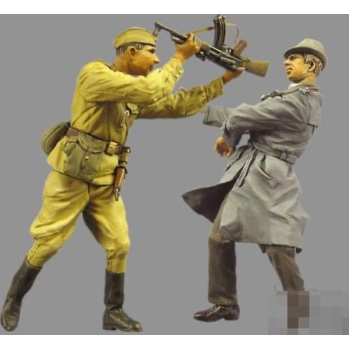 1/35 Soviet soldier and rebel, Resin Model Soldier, GK, World War II military theme, Unassembled and unpainted kit