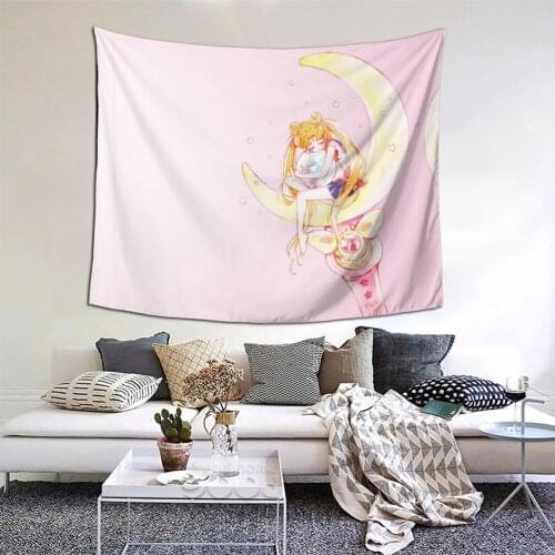 Sailor Girl Tapestry Japanese Anime Otaku Tapestry Wall Bedspread Bohemian Hanging Blankets For Living Room