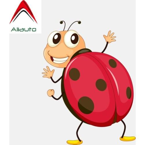 Aliauto Cartoon Car Sticker Cute Seven-spot Ladybug Accessories PVC Decal for Audi A4 B6 Chevrolet Orlando Toyota,11CM*14CM