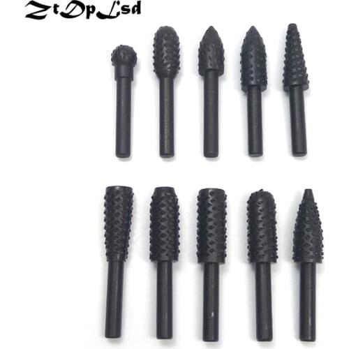 ZtDpLsd 10Pcs File Rasp Set For Wood Drill Rasps Burrs Used Electric Grinder Tree Carving Wood Carving Power Tools Rotary Files