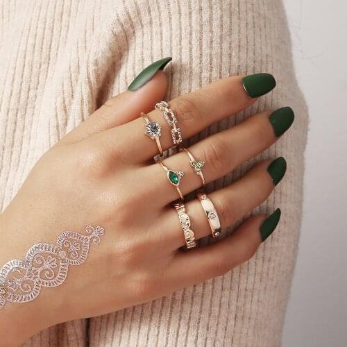 Women rings set for girls bohemia bagues schmuck jewelry bts accesorios finger ring wholesale 2021 gifts christmas present