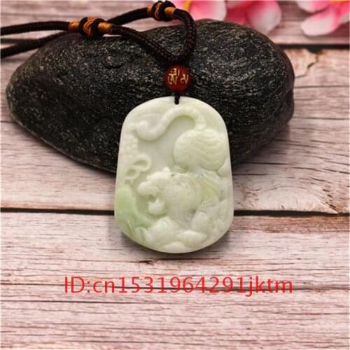 Jade Amulet Fashion Gifts White Accessories Pendant Chinese Carved Women Natural Jewelry Charm Tiger Necklace for Men