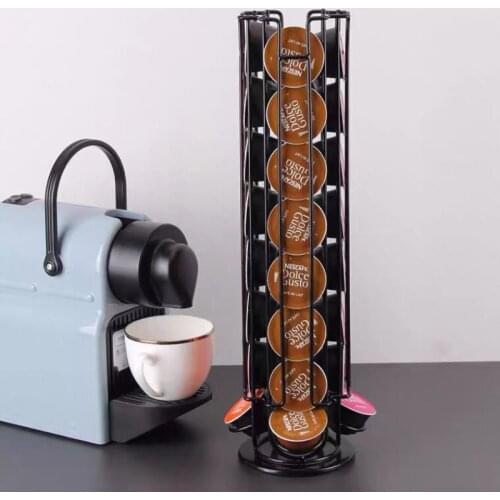 2021 New 3 Types Coffee Pods Holder Iron Chrome Plating Stand Black Coffee Capsule Storage Rack Dolce Gusto Shelf Storage Rack