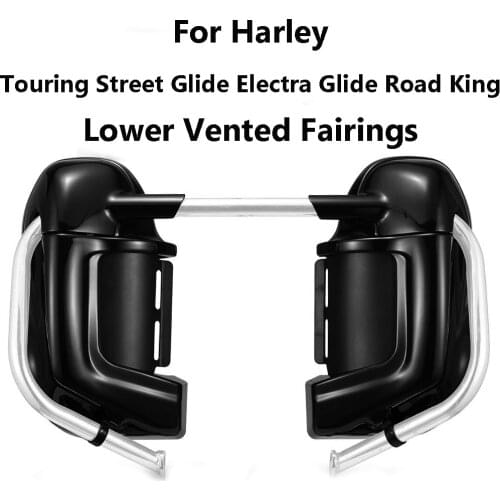 For Touring Electra Glide Road King Street Glide Ultra FLTR 1983-2013 Vivid Black Lower Leg Warmer Vented Fairing Glove Box