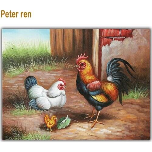 Peter ren DIY full Rhinestones Diamond Embroidery Chicken family Diamond Mosaic Needlework Diamond Painting cross stitch Crafts