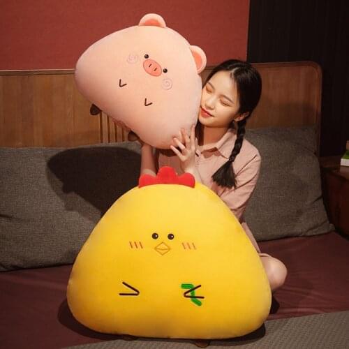45/65cm Cartoon Cute Animals Pillow Soft Plush Rabbit&Tiger&Pig&Dog&Chicken Toy Stuffed Doll Bed Sofa Cushion Kawaii Present