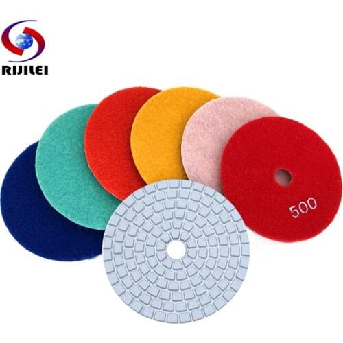 RIJILEI 10PCS/Set 80mm Diamond Polishing Pads 3Inch White Wet Polishing Pad For Marble Diamond Abrasive Tools Wholesale HF01