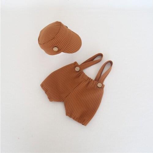 Luxury Newborn Cap and Romper Set Lovely Baby Suits Photo Prop Newborn Boy Outfit Knitted Infant Bonnet Set