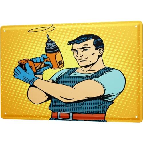 SINCE 2004 Metal Sign Cartoon Fun Craftsman