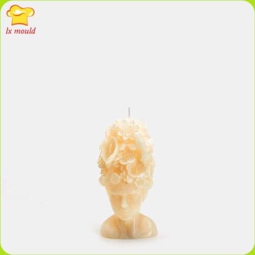 LXYY MOULD floral statue candle wedding holiday silicone mold 3D avatar flower gypsum clay silicone tool