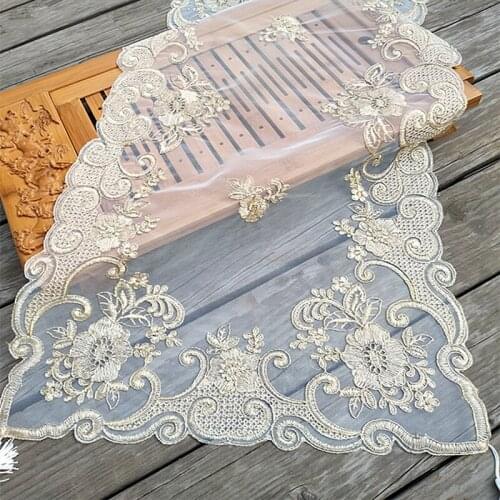 Modern golden embroidery tablecloth cover meal lace tea restaurant tablecloth Christmas party birthday wedding decoration