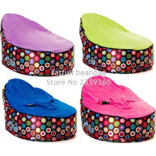 COVER ONLY, NO FILLINGS - Beautiful Colorful Dots Infant Bean Bag Baby Portable Beanbag Chair No beans