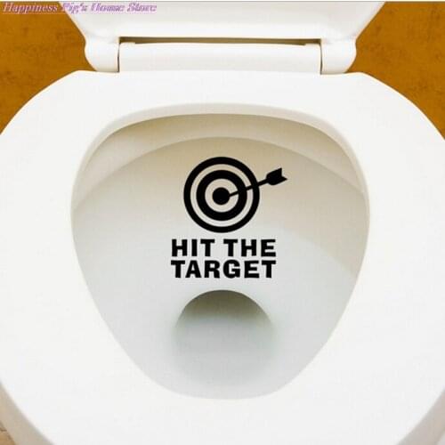 Hit the target waterproof toilet Bathroom Wallpaper Funny cartoon decals poster For Shop Office Home Cafe Hotel