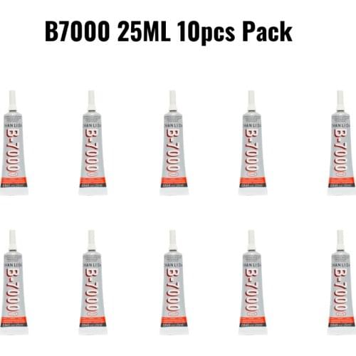 Zhanlida B7000 Pack Of 10 Clear Contact Adhesive Repair Glue With Precision Applicator Tip - 25ML