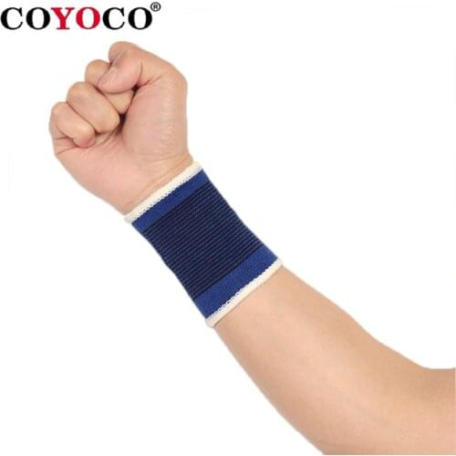 1 Pcs Wrist Support Wristband Knit Warming Basketball Palm Protect COYOCO Brand Professional Sports Wristbands Wrist Brace Blue