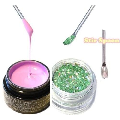 1Pc Nail Art Agitation Rod Tool Acrylic Powder Liquid Spoon For Uv Gel Acrylic Dotting Pen Manicure Nail Glitter Decor Tool
