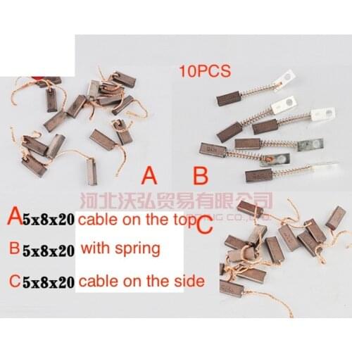 10PCS 3kinds of 5x8x20MM car Generator regulator carbon brush top outlet with spring