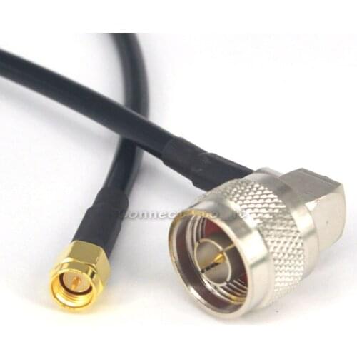 10 Pieces RF Electrical Wire Coaxial Cable N Male Right Angle to SMA Male Connector Pigtail LMR195 60cm for Wireless Antenna