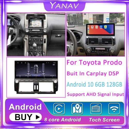 128G 12.3 Inch For Toyota Prodo 2010-2017 Android 10 Car GPS Navigation Carplay Head Unit Multimedia Player Radio Tape Recorder