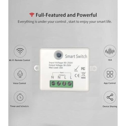 16A Mini Smart Wifi DIY Switch Smart Life/Tuya APP Remote Control Charge Detection Works With Echo Alexa Google Assistant IFTTT