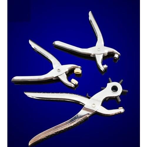 3Pcs/Set With 2Packs Buttons 3In1 Punching Pliers Crimping Shoe Eye Multifunction Leather Belt Punch Hand Operated Tools DIY NEW