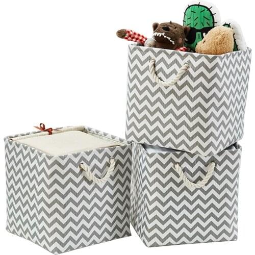 3PCS Bundle Sales Clothes Folding Nursery Underwear Toy Organizer Box Laundry Cube Canvas Fabric Storage Baskets