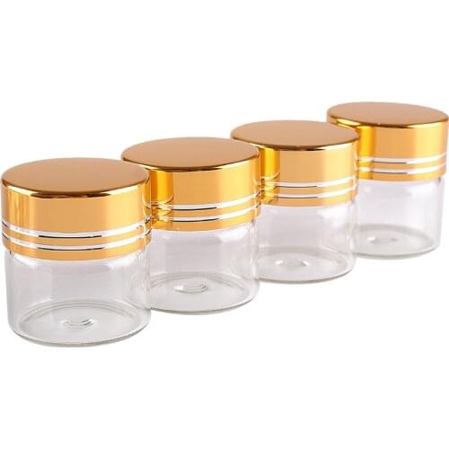 5pcs 10ml 30*30mm Perfume Bottle with Golden Caps Spice Jars Glass bottle Potion bottles Glass vessels for Art Craft