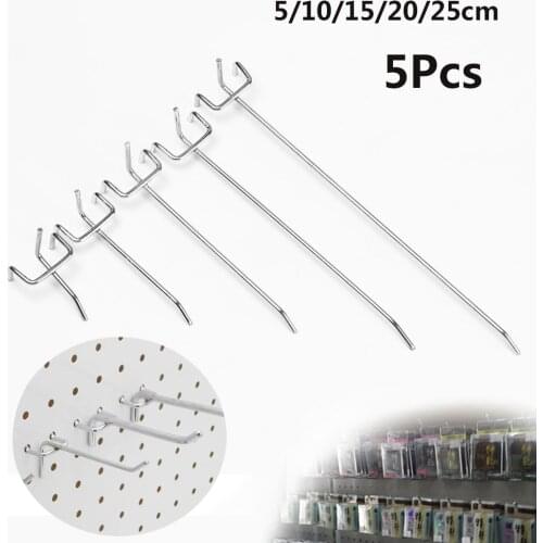 5Pcs Grid Wall Mesh Retail Display Shop Peg Goods Shelf Panel Pegboard Hooks Home Storage Hang Fits Workshop Hook Arm