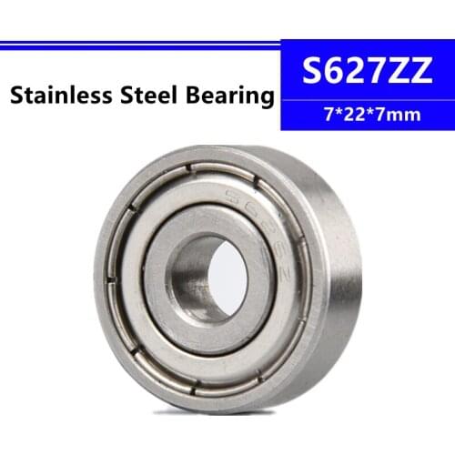 50/100pcs S627ZZ 7*22*7mm Stainless Steel Deep Groove Ball Bearing 7x22x7mm SB627ZZ S627 S627-2Z