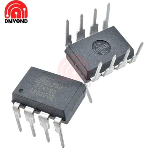 8-Bit ATTINY85-20PU TTINY85-20 ATTINY85 1851E3E DIP Diy Electronic 85 Microcontroller IC Chips 2.7 V-5.5 V 3.3V Power Supply