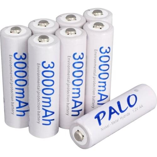 PALO 1.2v AA 3000mAh NIMH Rechargeable Batteries Pre-charged Battery For Toys Remote Control Shaver Flashlight MP3 Redio Tools