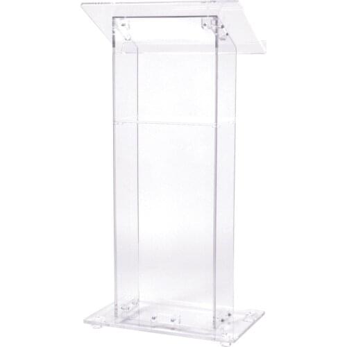 Acrylic Lectern with Shelf, crystal Clear decoration table podium furniture plexiglass