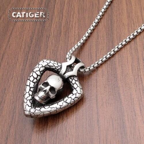 Free Shipping Punk 316L Stainless Steel Silver color Shield Shape Skull Head Pendant Jewelry