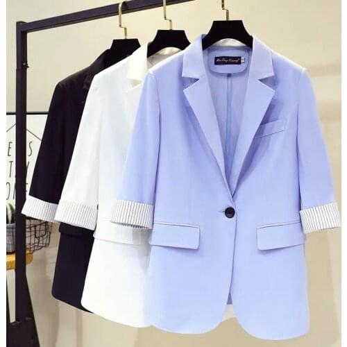 Blazer Women Spring and Summer Suit Jacket Womens Black Casual Suit Top Veste Femme