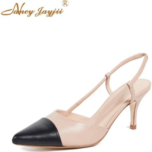 Pointed Cap Toe High Stilettos Slingbacks Thin Heels Sandals Woman Mixed Colors Large Size 11 12 For Ladies Shoes Casual Party