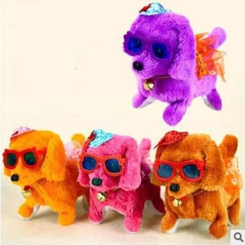 With Light Electric Walking Dog Plush Toy Stuffed Animal Sound Control Electronic Music Puppy Toys for Children Christmas Gifts