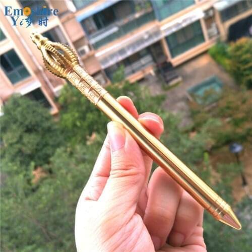 Emoshire EDC Fashion Outdoor Survival Defense Supplies Brass Pens Gift for Girlfriend Women Girl Defensive Ballpoint Pen P331