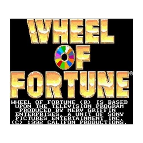 Wheel of Fortune NTSC Version 16 Bit 46 Pin Big Gray Game Card For USA Game Players