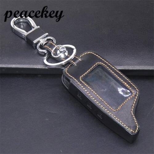 3 Buttons Leather Car Key Cover Case For Starline B9 B6 A91 A61 Twage Two Way Car Alarm System keychain Keyring