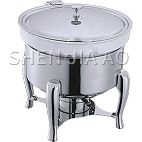 6L stainless steel round sauce pot Commercial round soup stove Soup sauce food container for canteen restaurant hotel 1PC