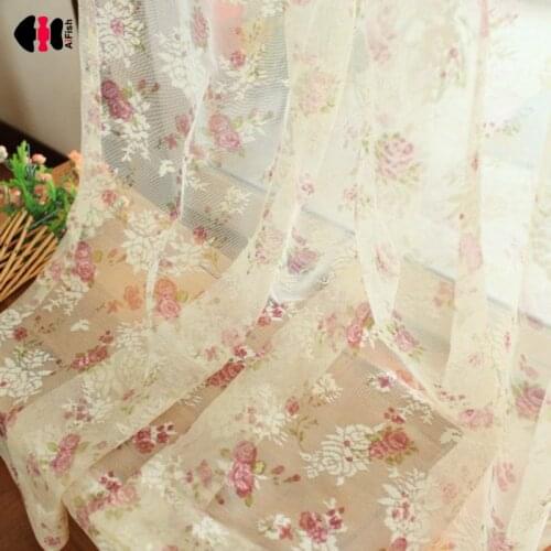 Delicate Floral Lace Curtain for Living Room Wedding Countryside Mesh New Home Decor French Window Gauze JS24C